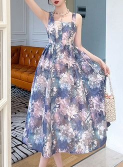 Classy Floral Big Hem Cami Dresses