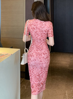 Chic V-Neck Printed Corset Dresses