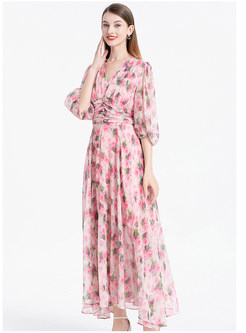 Flutter Silk-Blend Printed Dresses