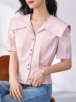 Fashion Solid Waisted Women Blouses