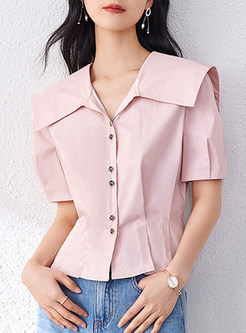 Fashion Solid Waisted Women Blouses