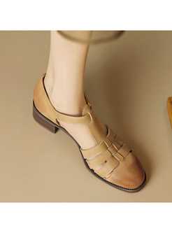 Retro Cutout Sandals For Women