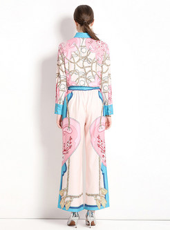 Court Printed Women'S Pant Suits