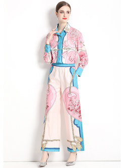 Court Printed Women'S Pant Suits