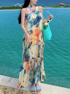 Resort Printed Big Hem Long Dresses
