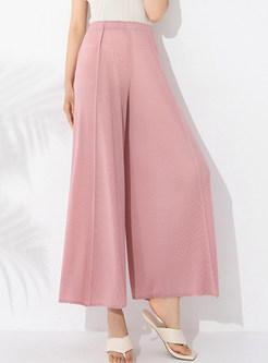 Loose Solid Wide Leg Pants For Women