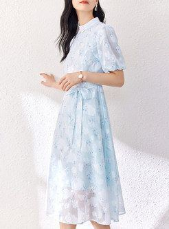 Traditional Printed Cheongsam Style Dresses