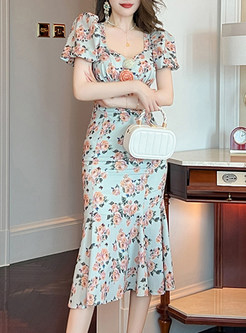Glamorous Rose Print Bodycon Dresses