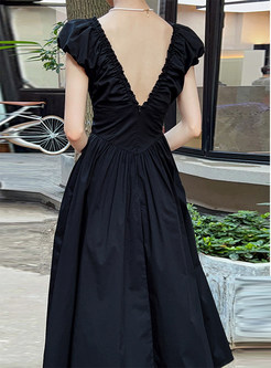 Romantic V-Neck Backless Long Dresses