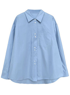 Oversized-Fit Single-Breasted Women Blouses