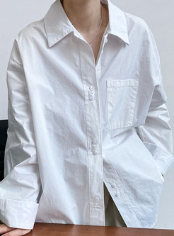 Oversized-Fit Single-Breasted Women Blouses