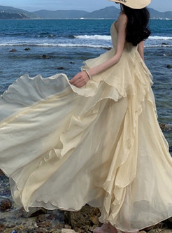 1688 Flutter Purfle Long Beach Dresses