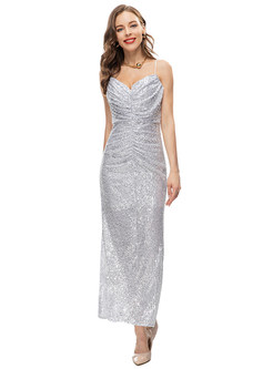 Bling Sequined Waisted Cocktail Dresses