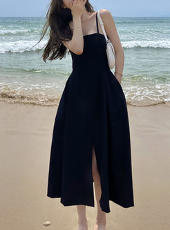 Elegant Summer Split Cami Dresses