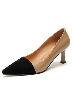 Elegant Pointed Toe Patch High Heels For Women