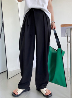 Loose Tie Front Bootcut Pants For Women