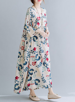 Soft Linen-Blend Floral Maxi Dresses