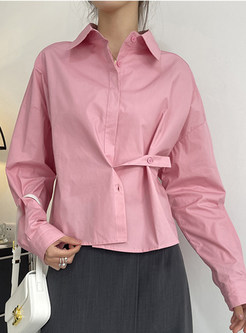 Utility Buiion Solid Women Blouses