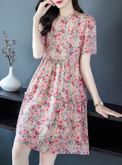 Pretty Distored Selvedge Silk Floral Dresses