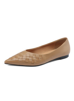 Vintage Braided Pointed Toe Women Flats