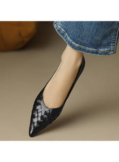 Vintage Braided Pointed Toe Women Flats