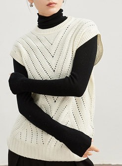 Comfort Cut-Out Open Sweater Vest Women