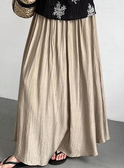 Classy Textured Satin Long Skirts