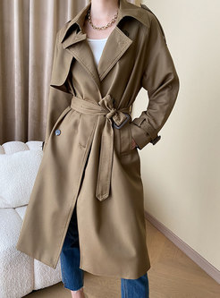 Oversized-Fit Tie Strap Women Trench Coats