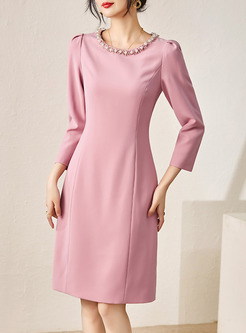 Elegant Pearl Rhinestones Bodycon Dresses