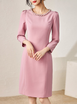 Elegant Pearl Rhinestones Bodycon Dresses