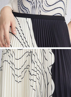 New Smocked Curve Printing Tops & Skirts