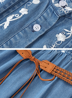Vintage Embroidered Jeans Dresses