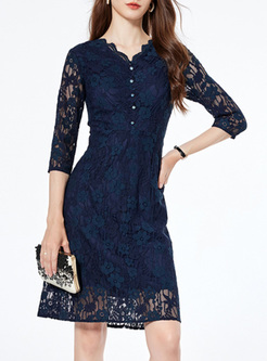  Pretty Lace Dresses With Sleeves