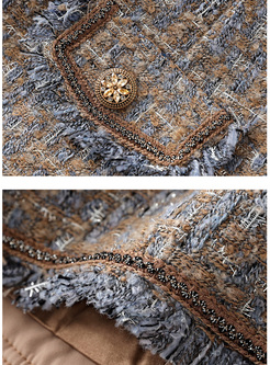 Hot Wool Tweed Jacket & Fringes Skirts