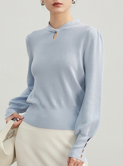 Hollow Out Pearl Knitted Jumper Women