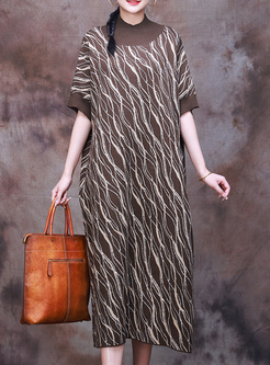 Warm Jacquard Cashmere-Blend Knitting Dresses