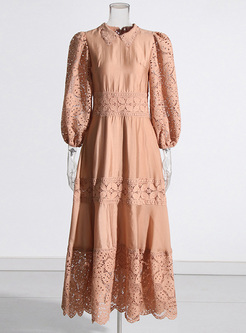 Elegant Lace Hollow Maxi Dresses