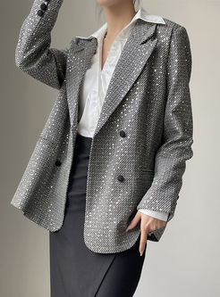 Stylish Sequined Women Double Breasted Suit