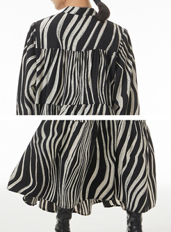 Loose Striped Single-Breasted Maxi Dresses