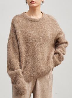 Warm Alpaca Wool Blend Solid Women Sweaters