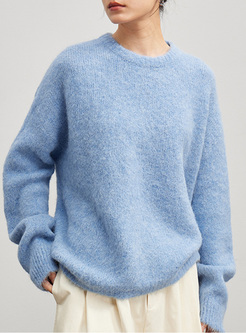 Warm Alpaca Wool Blend Solid Women Sweaters