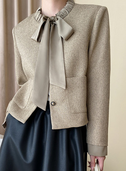 Textured Ribbon Duffle Women Coat