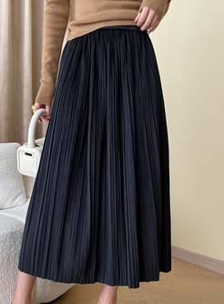 Stylish Elastic Waist Pleated Skirts