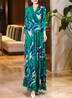 Glamorous Long Sleeve Bloom Maxi Dresses