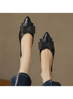 Soft Bowknot Pointed Toe Women Pump
