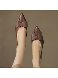 Soft Bowknot Pointed Toe Women Pump