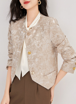 Elegant Jacquard Textured Women Short Coats