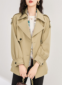 Relaxed Scarves Women Cropped Trench Coat