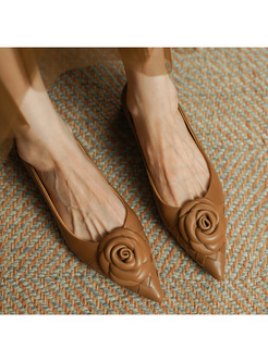 Classy Camellia Braid Block Heels Shoes Women