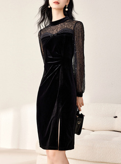 Elegant Lace Sequined Bodycon Dresses
